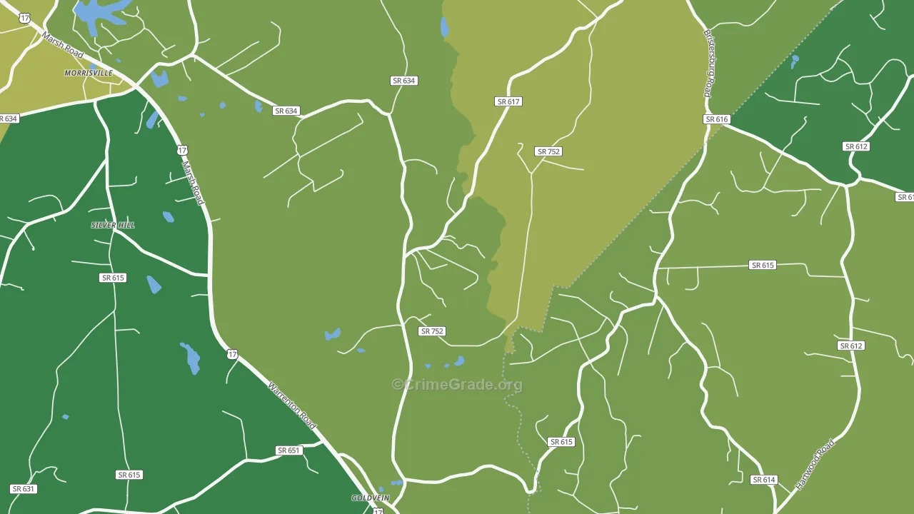 Goldvein, VA Map of Vandalism Rates