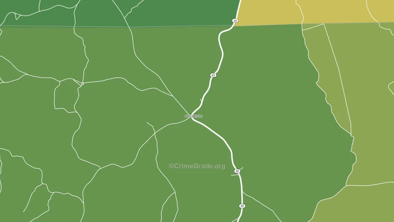 Goldville, AL Map of Vandalism Rates
