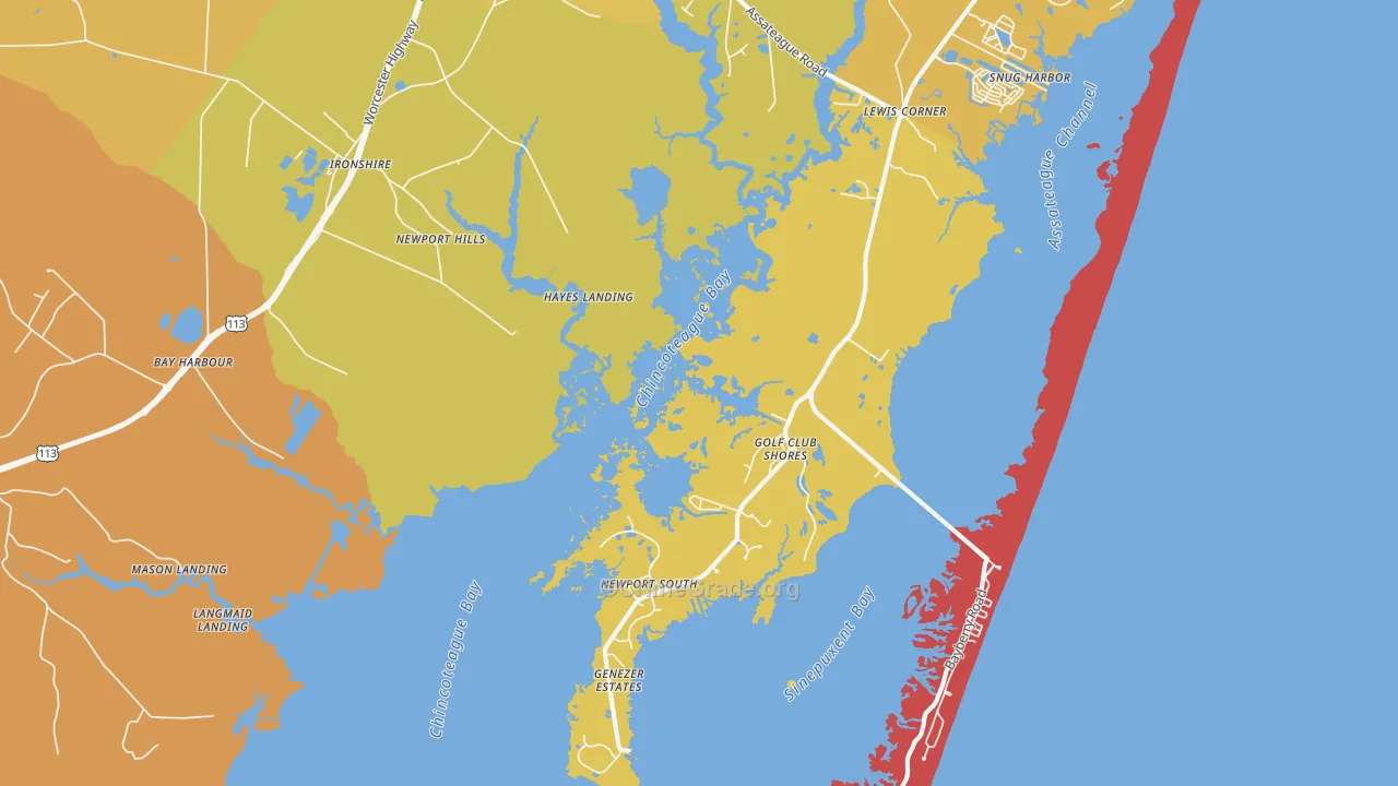 Golf Club Shores, MD Map of Vandalism Rates