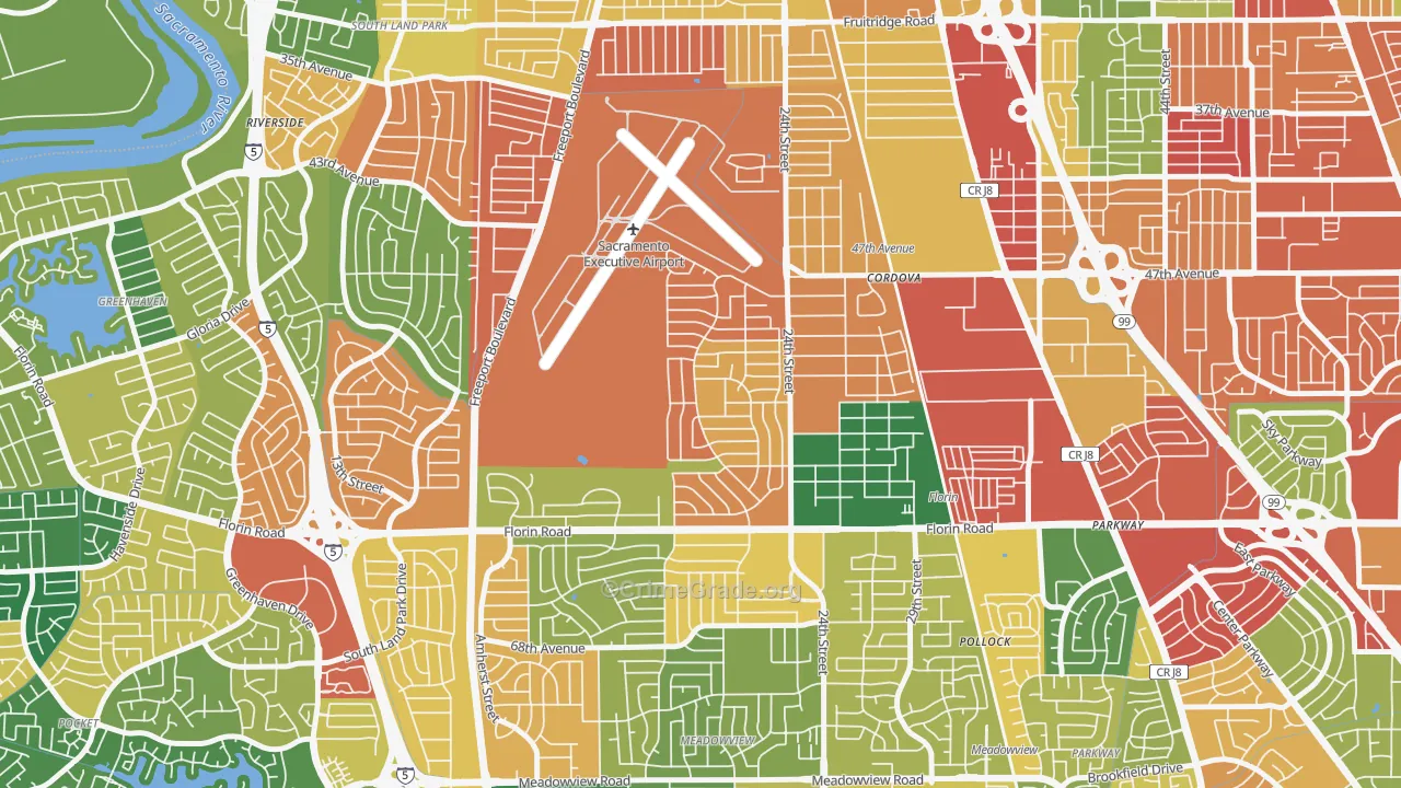 Golf Course Terrace, Sacramento, CA Map of Vandalism Rates