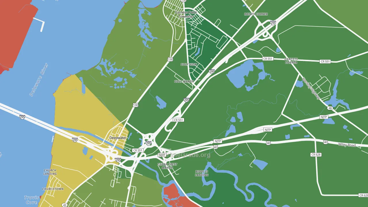 Golf Manor, NJ Map of Vandalism Rates