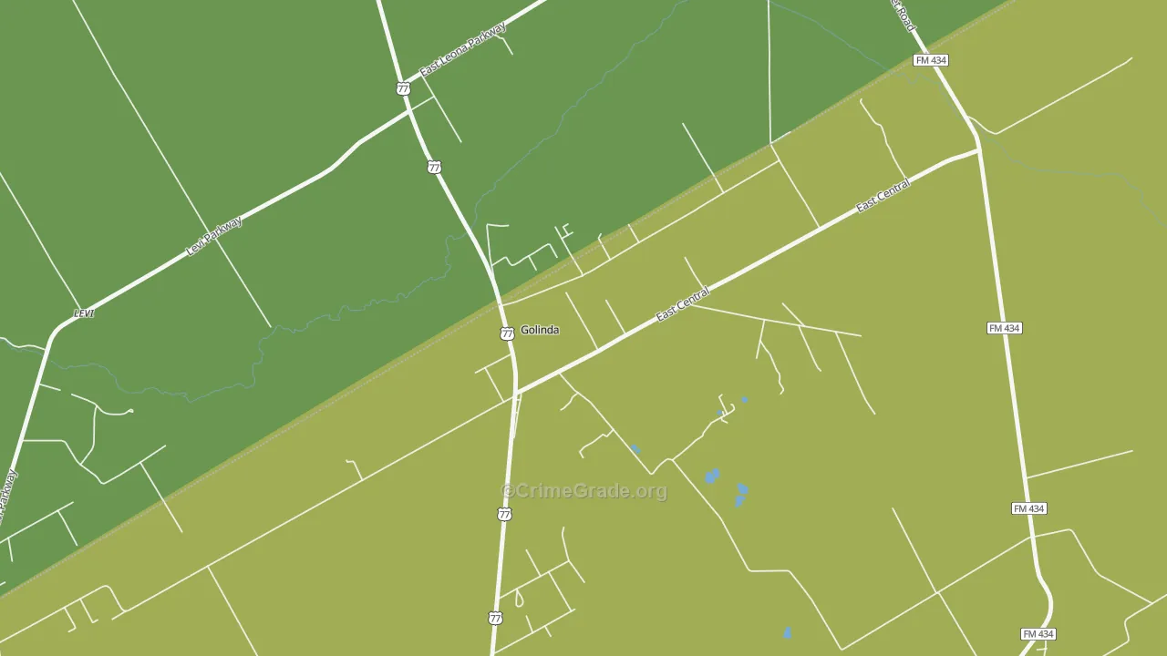 Golinda, TX Map of Vandalism Rates