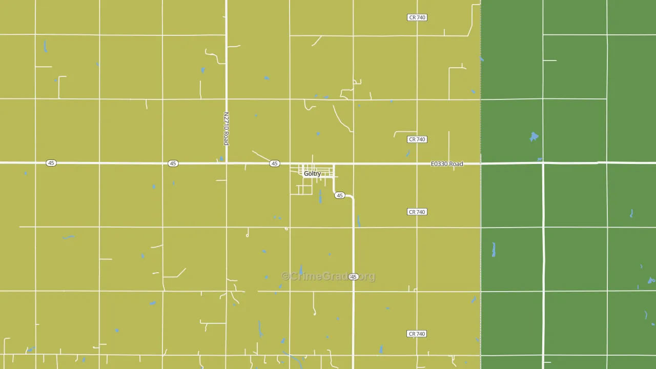 Goltry, OK Map of Vandalism Rates