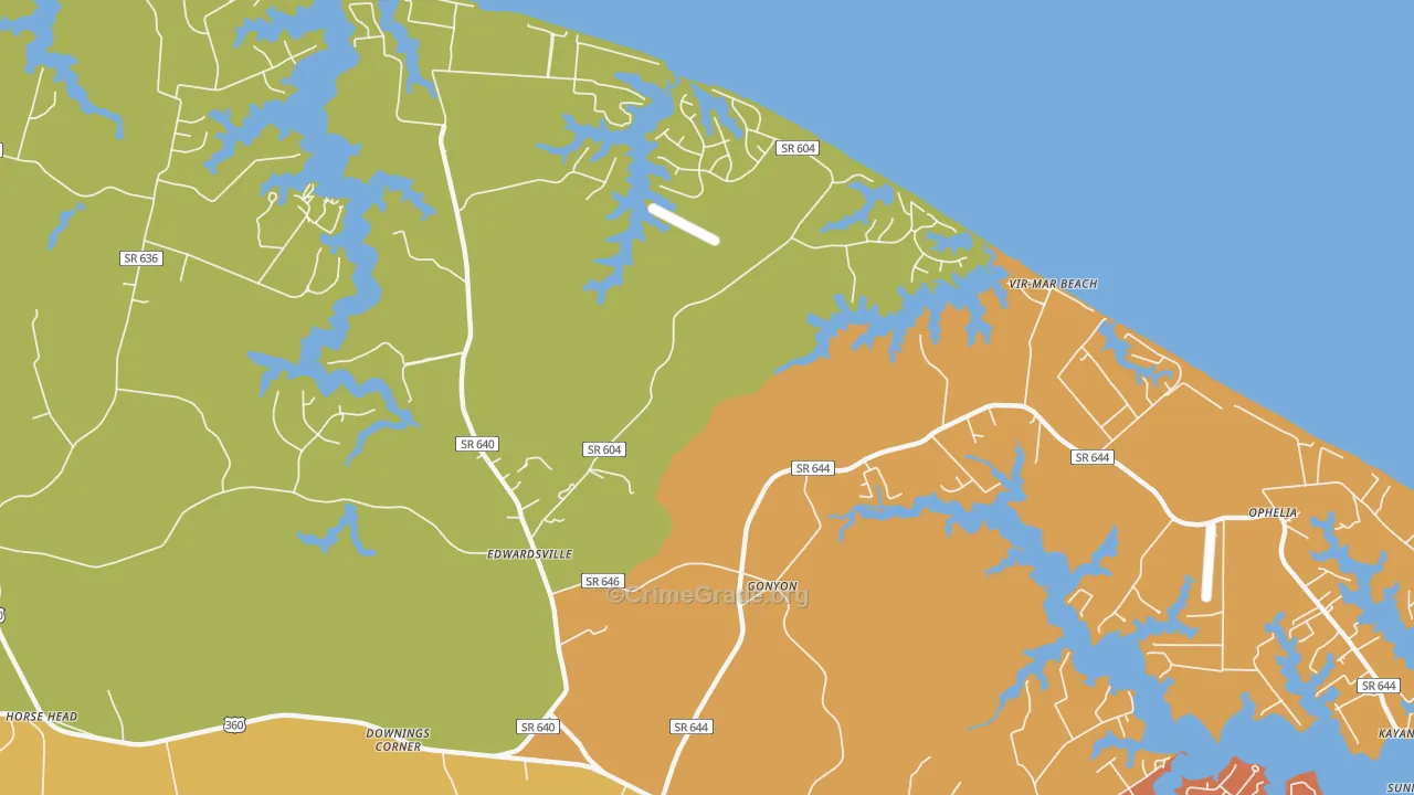 Gonyon, VA Map of Vandalism Rates