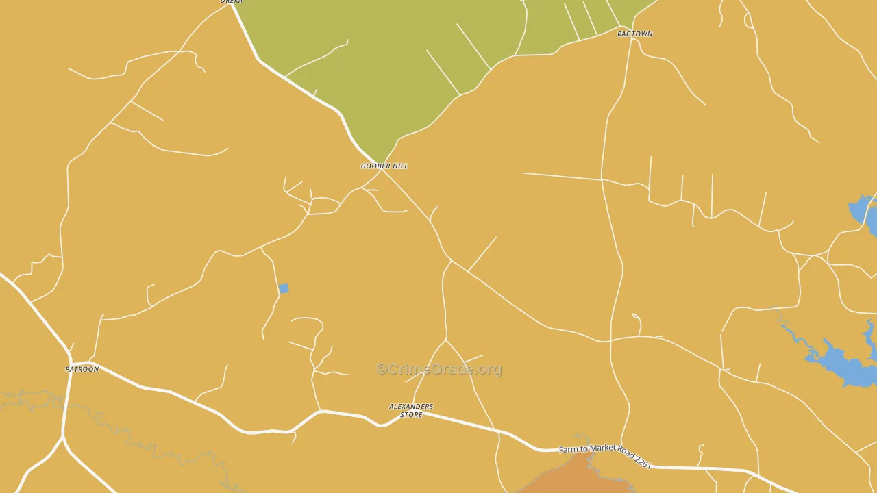 Goober Hill, TX Map of Vandalism Rates