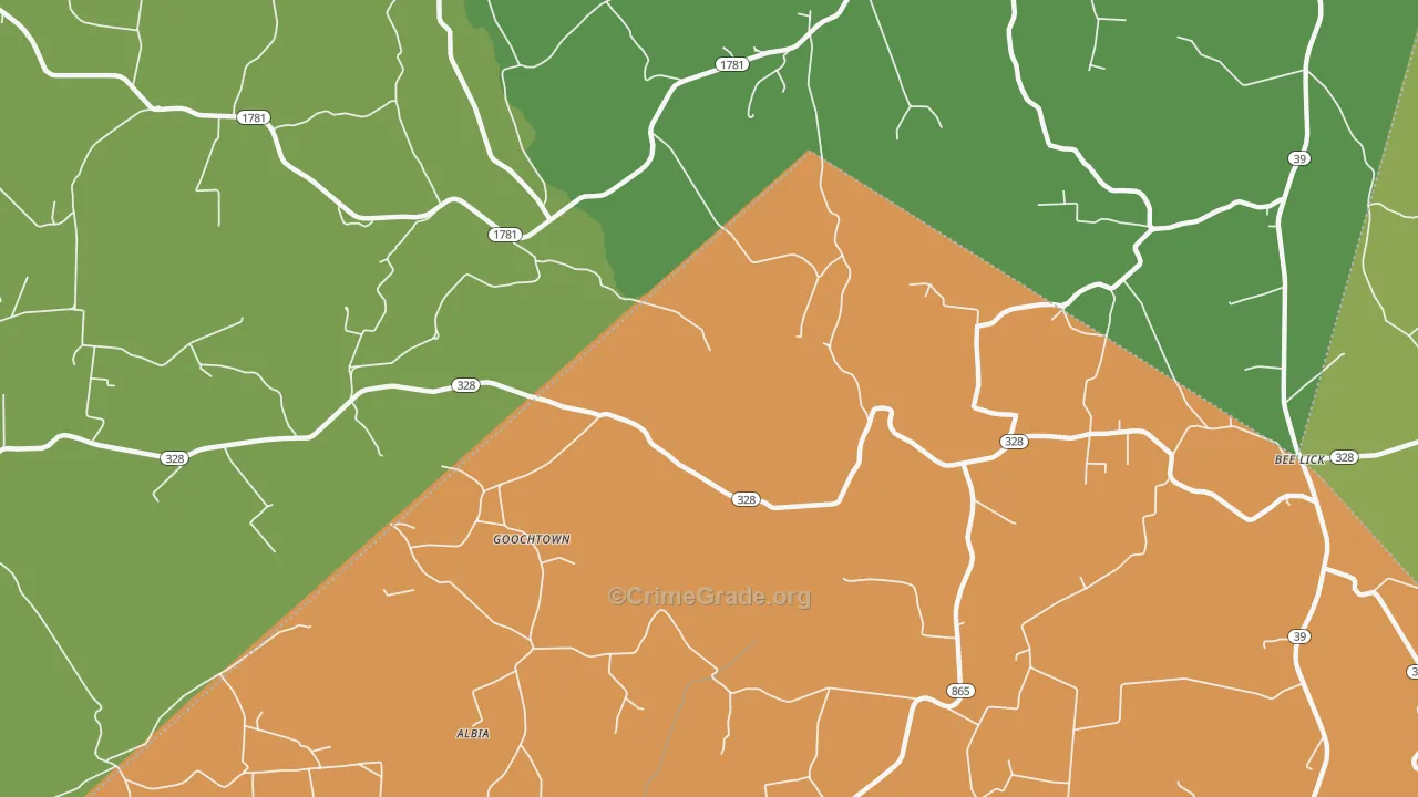 Goochtown, KY Map of Vandalism Rates