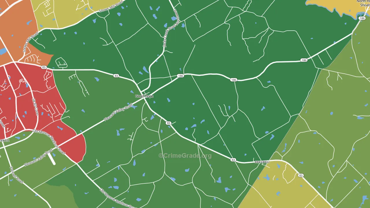 Good Hope, GA Map of Vandalism Rates