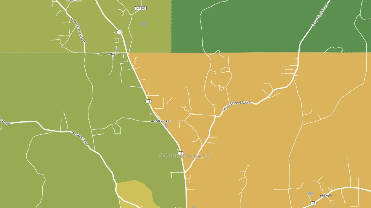 Good Hope, MS Map of Vandalism Rates