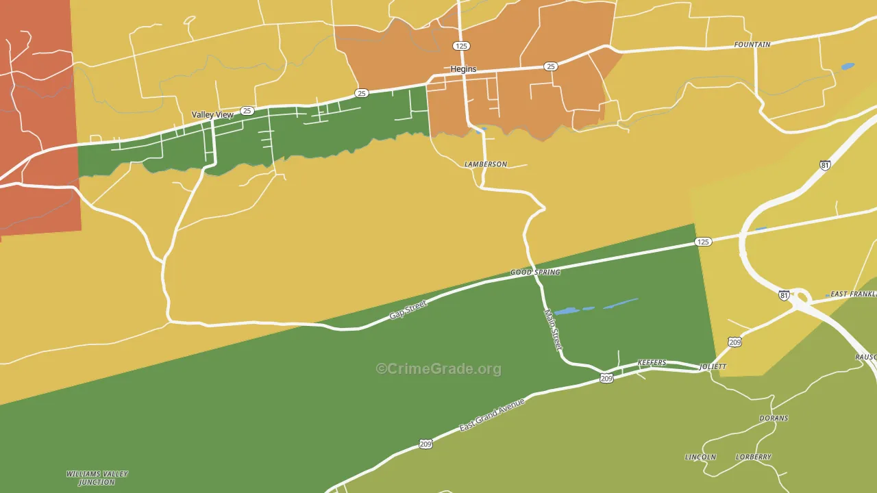 Good Spring, PA Map of Vandalism Rates
