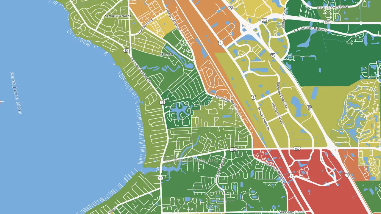 Goodby's Creek, Jacksonville, FL Map of Vandalism Rates