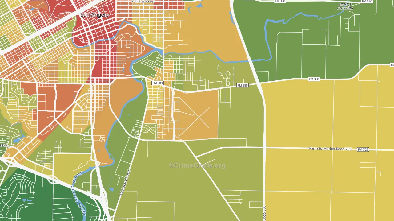 Goodfellow Afb, TX Map of Vandalism Rates
