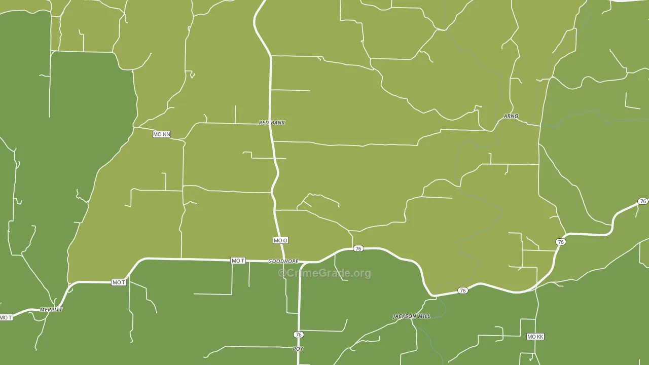Goodhope, MO Map of Vandalism Rates