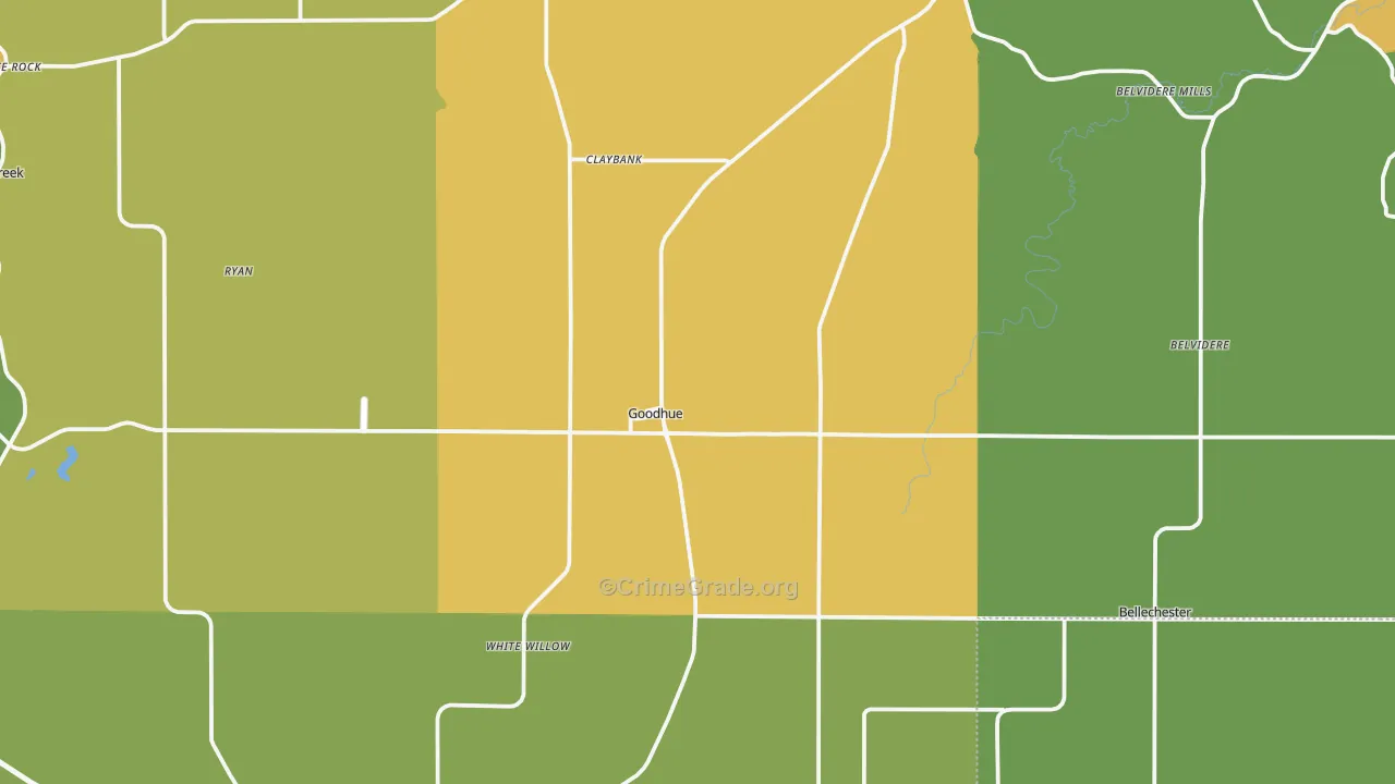 Goodhue, MN Map of Vandalism Rates