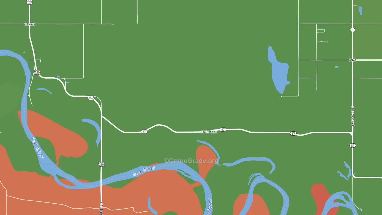 Goodlake, OK Map of Vandalism Rates