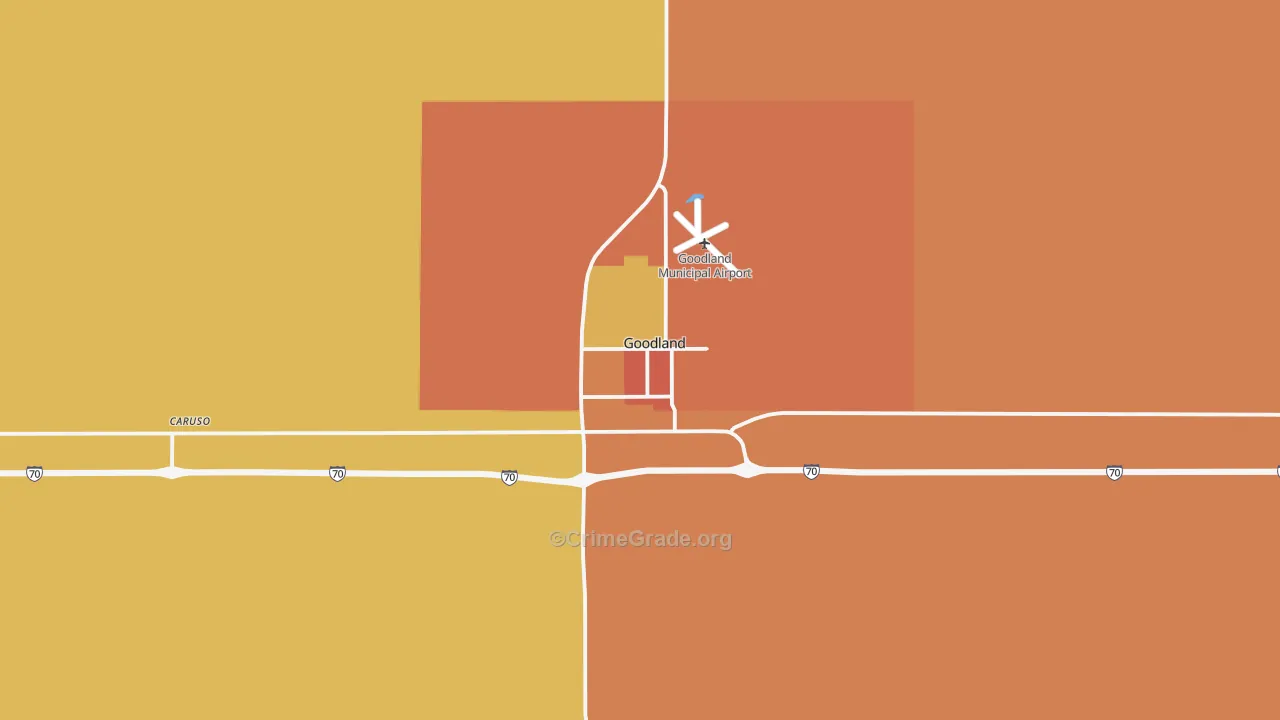 Goodland, KS Map of Vandalism Rates