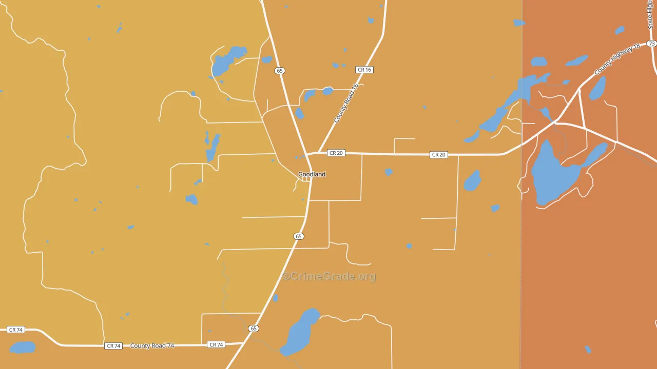 Goodland, MN Map of Vandalism Rates