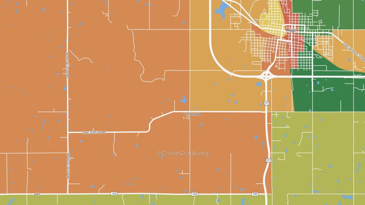Goodland, OK Map of Vandalism Rates