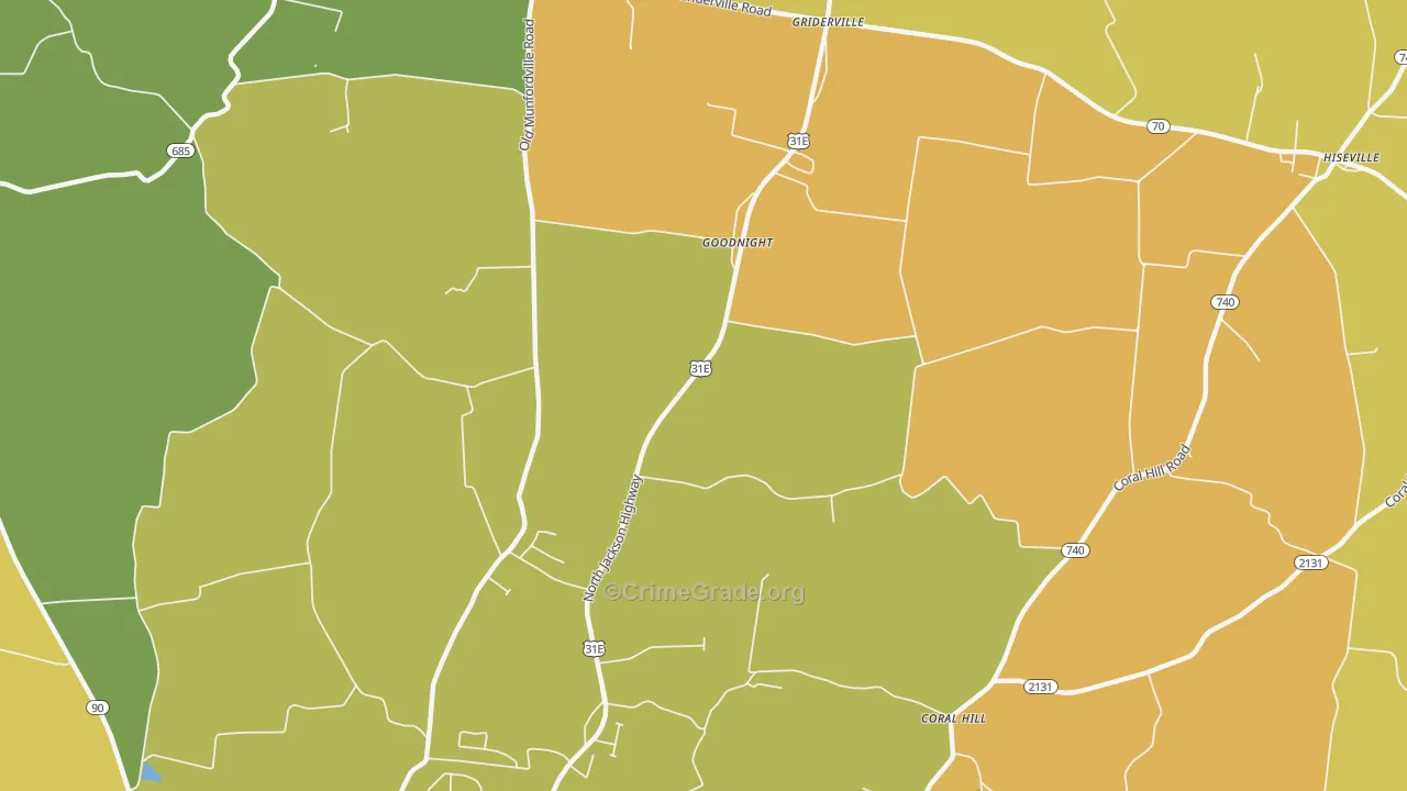 Goodnight, KY Map of Vandalism Rates