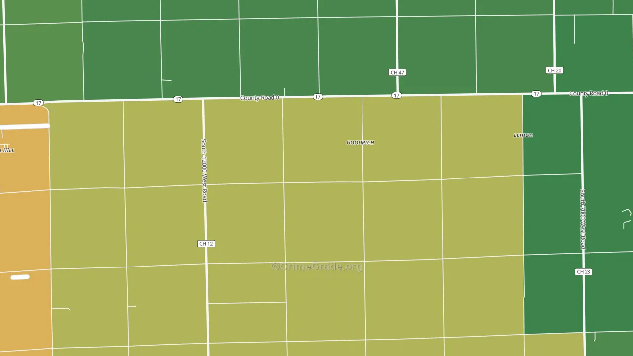 Goodrich, IL Map of Vandalism Rates