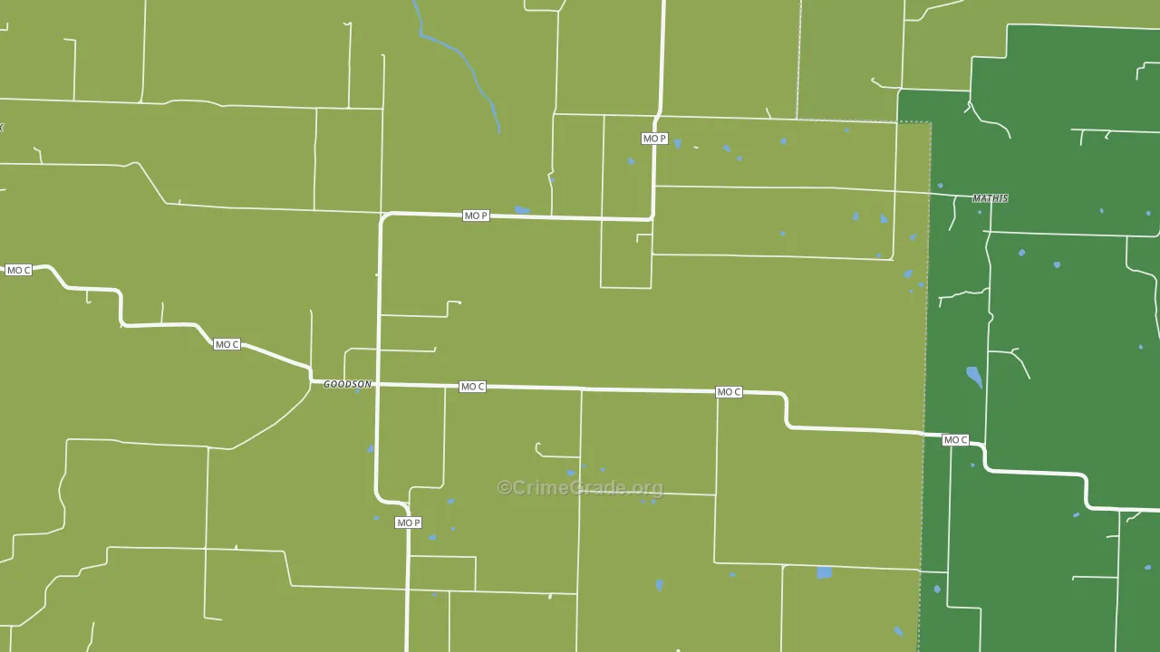 Goodson, MO Map of Vandalism Rates