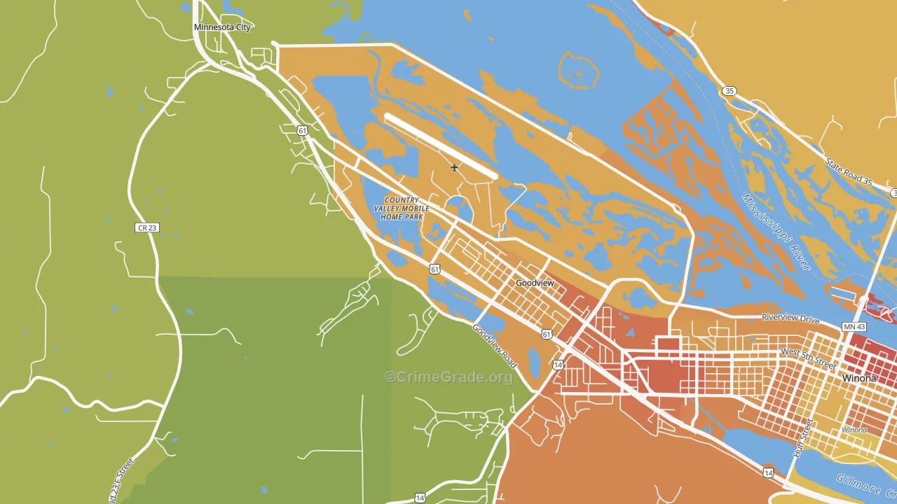 Goodview, MN Map of Vandalism Rates