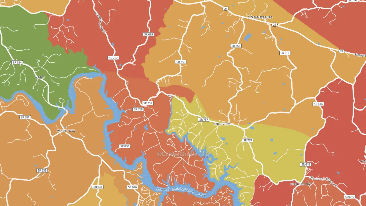 Goodview, VA Map of Vandalism Rates