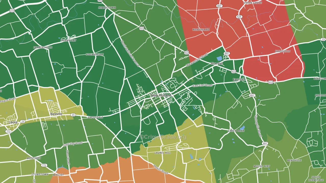 Goodville, PA Map of Vandalism Rates