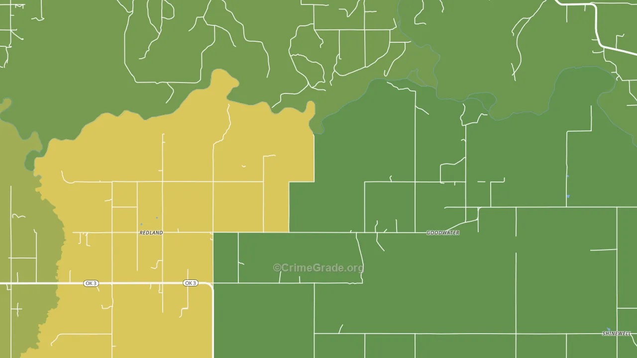 Goodwater, OK Map of Vandalism Rates