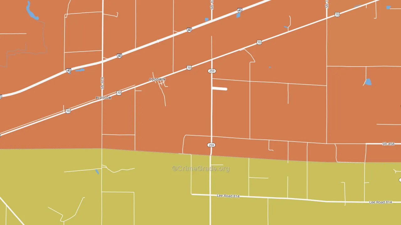 Goodwin, AR Map of Vandalism Rates