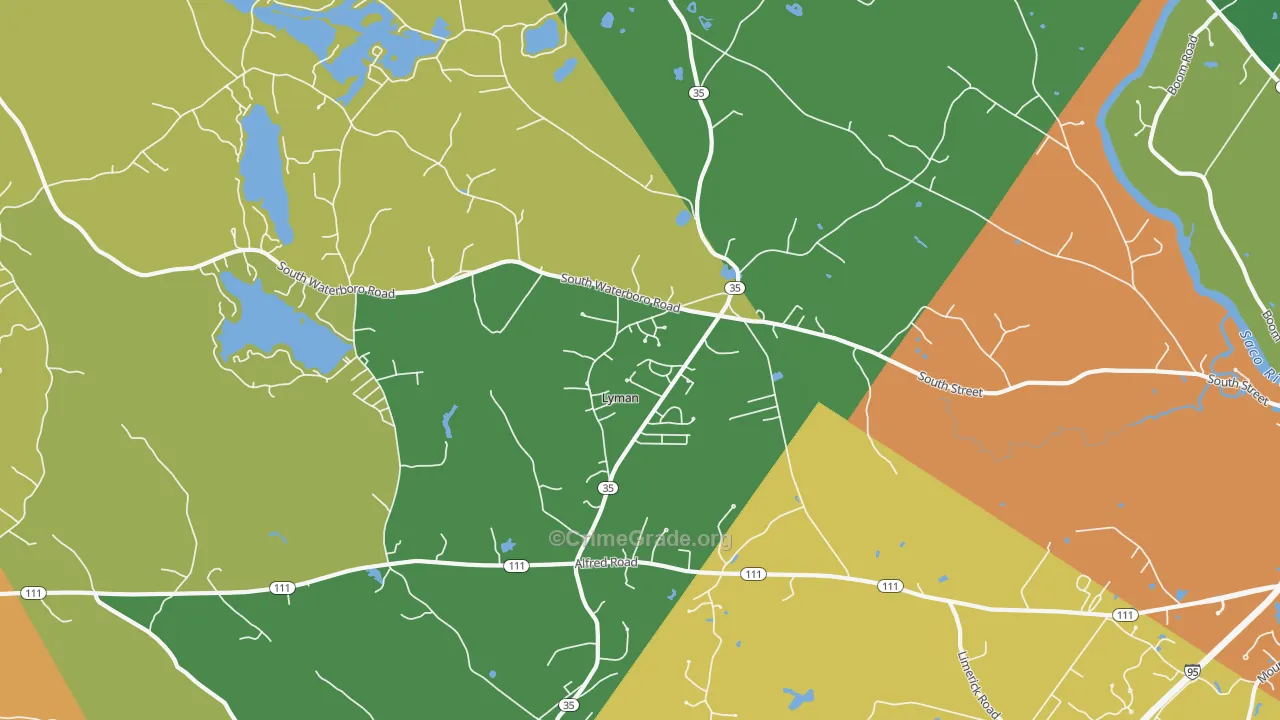 Goodwins Mills, ME Map of Vandalism Rates