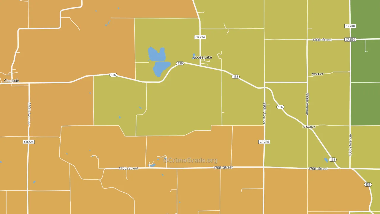 Goose Lake, IA Map of Vandalism Rates