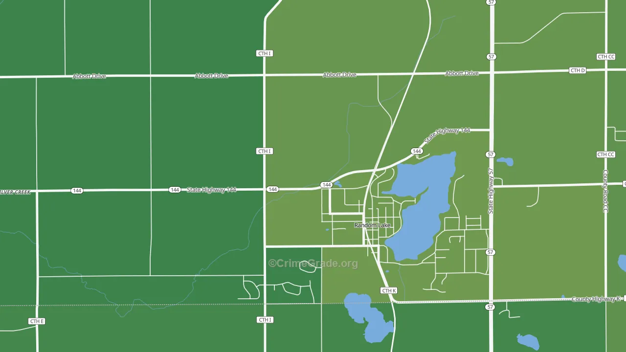 Gooseville, WI Map of Vandalism Rates