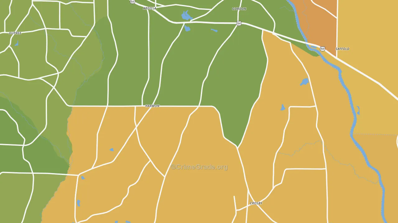 Gordon, AL Map of Vandalism Rates