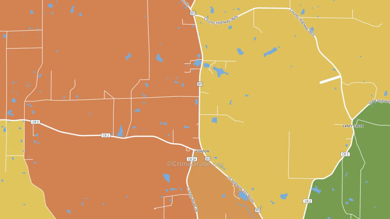 Gordon, FL Map of Vandalism Rates