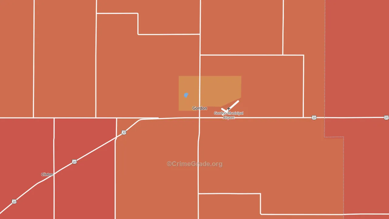 Gordon, NE Map of Vandalism Rates