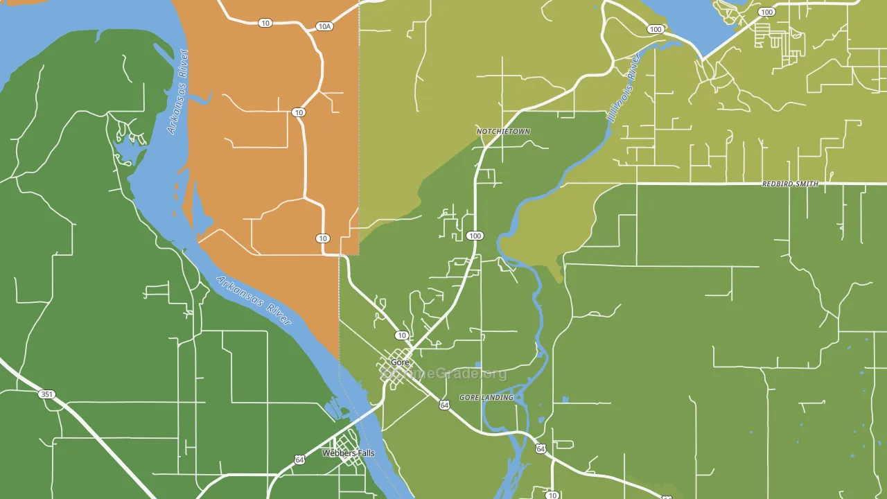 Gore, OK Map of Vandalism Rates