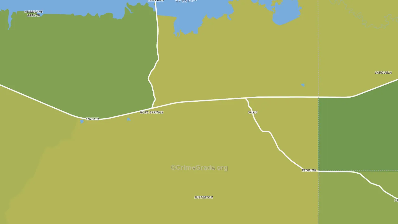 Gore Springs, MS Map of Vandalism Rates