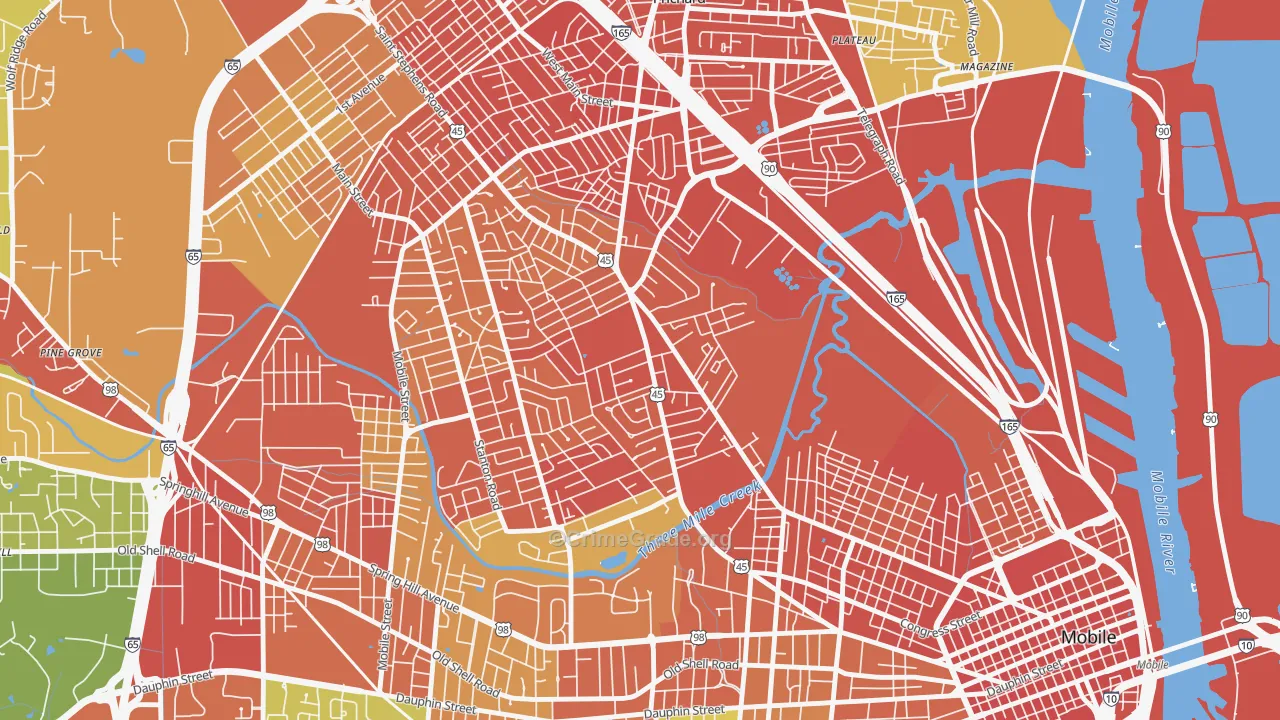 Gorgas, Mobile, AL Map of Vandalism Rates