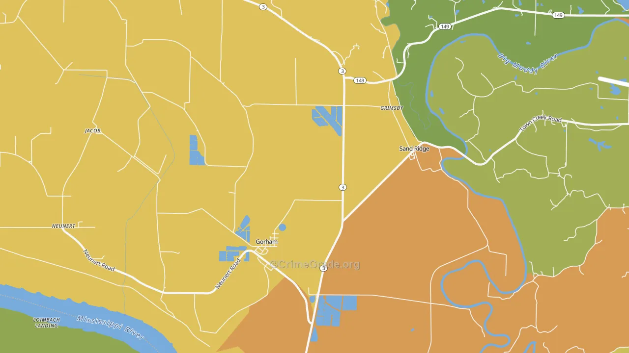 Gorham, IL Map of Vandalism Rates