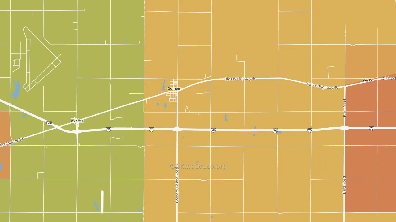 Gorham, KS Map of Vandalism Rates