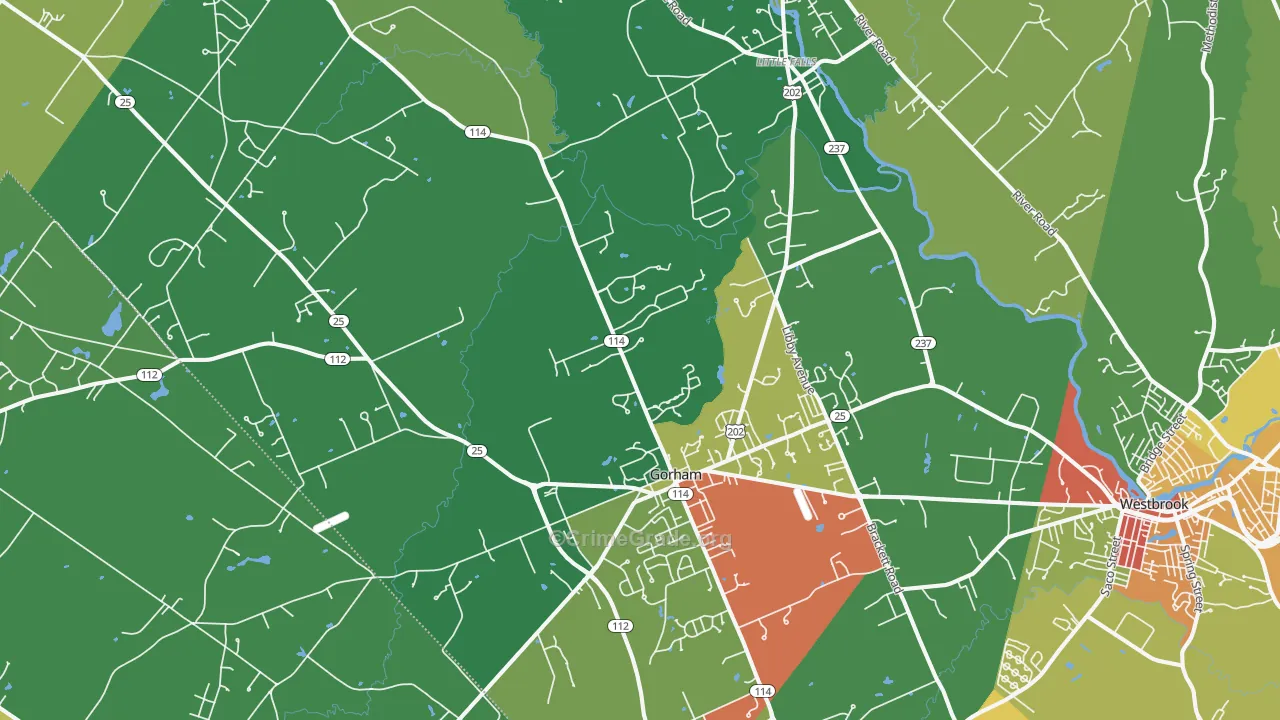 Gorham, ME Map of Vandalism Rates