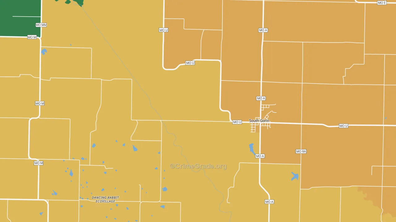 Gorin, MO Map of Vandalism Rates
