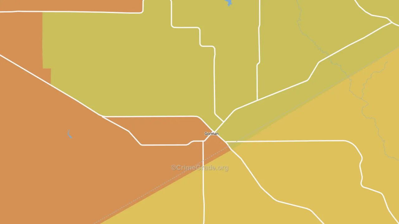 Gorman, TX Map of Vandalism Rates