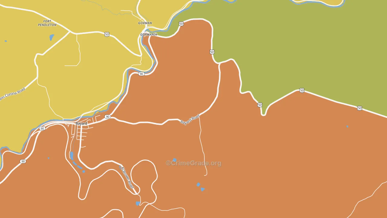 Gormania, WV Map of Vandalism Rates