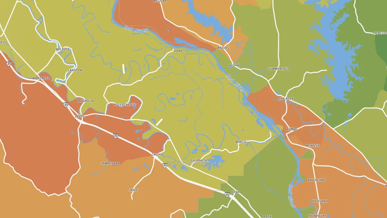 Gorum, LA Map of Vandalism Rates