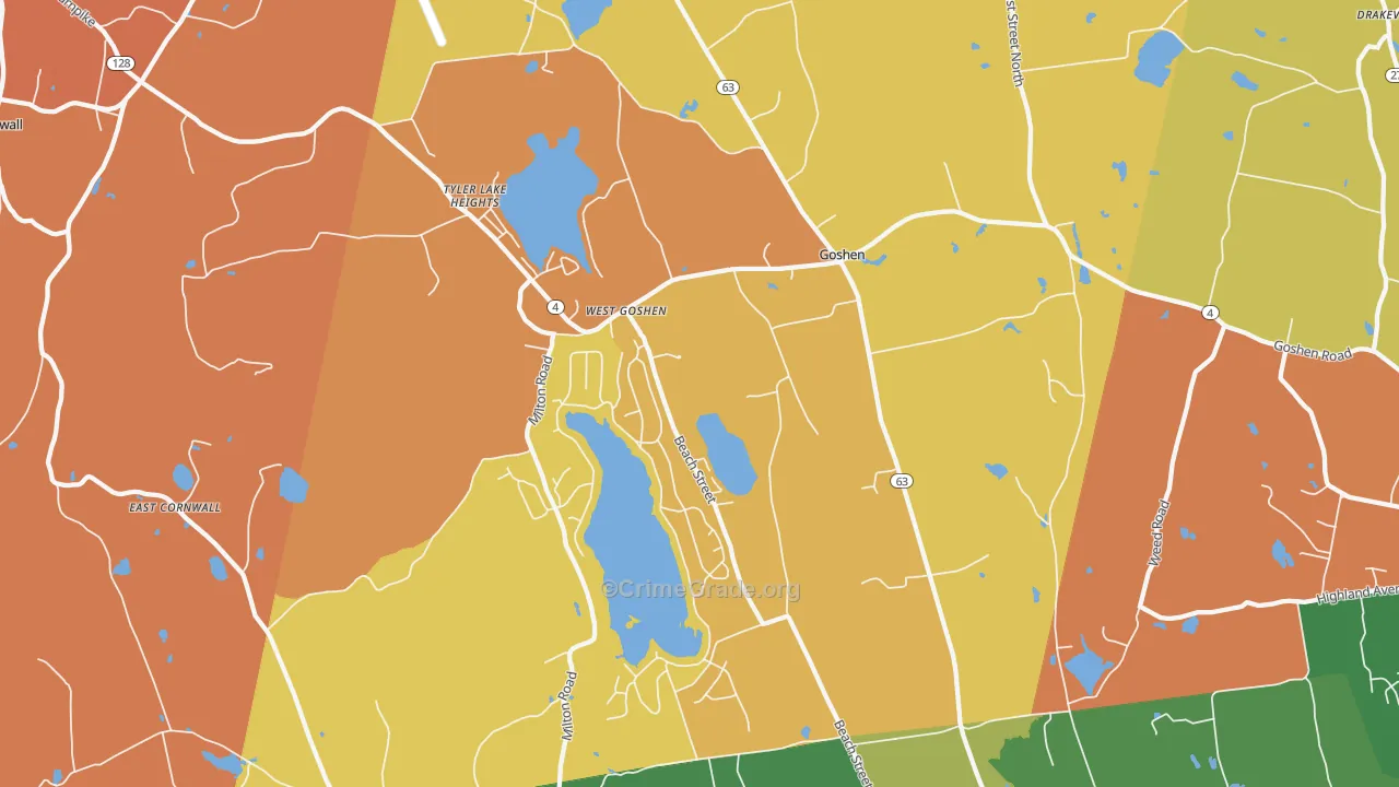 Goshen, CT Map of Vandalism Rates