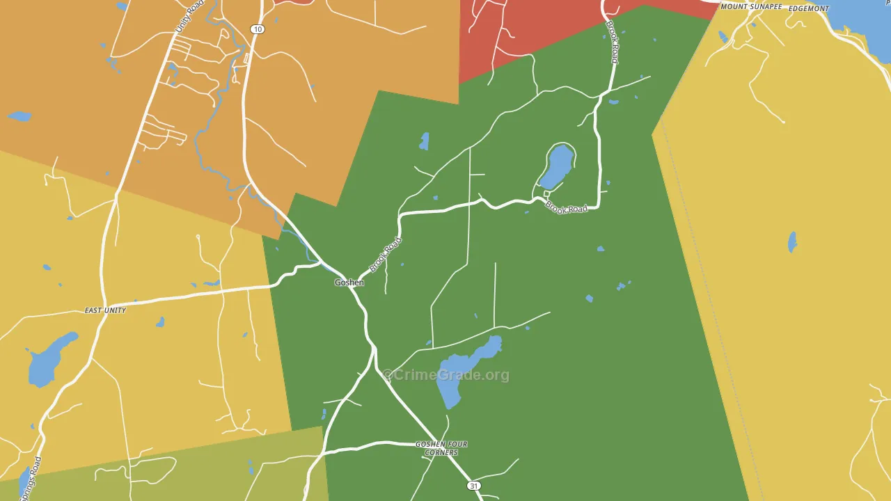 Goshen, NH Map of Vandalism Rates