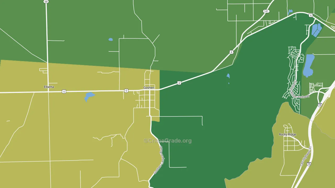 Goshen, UT Map of Vandalism Rates