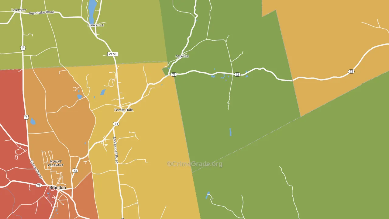 Goshen, VT Map of Vandalism Rates