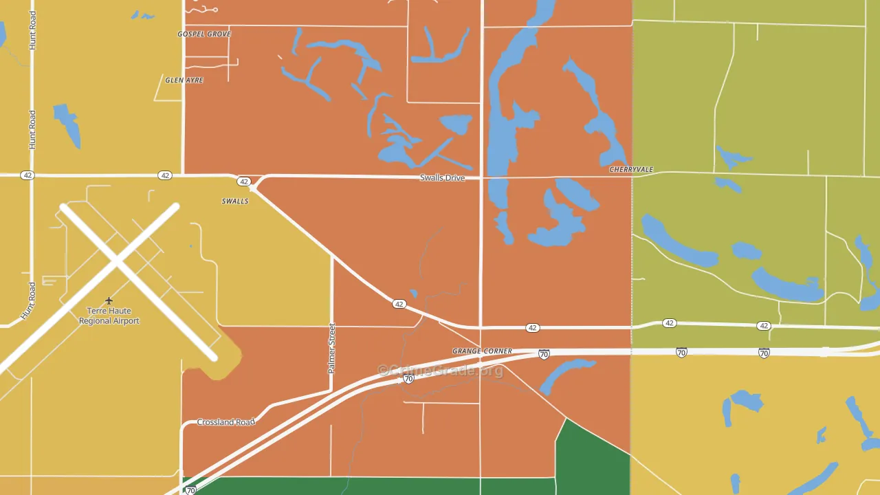 Gospel Grove, IN Map of Vandalism Rates